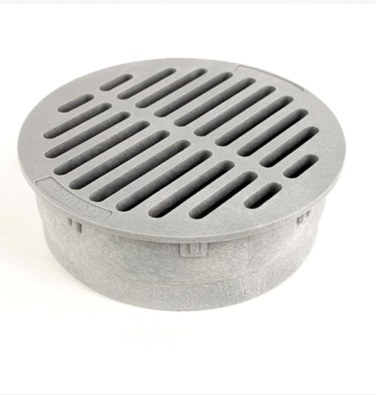 One Stop Outdoor Premium USA Made 6 inches Outdoor Round Flat Drain Grate Cover - Fits All 6 inches Sewer & Drain Pipe/Fittings, Also Fits Triple Wall Pipe & Corrugated Landscape Pipe 6inches (Grey)