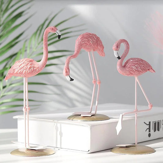 Creative Resin Figurines Crafts Ins Flamingo Desk Decoration Living Room Desk Decor Accessories Home Decoration Accessories