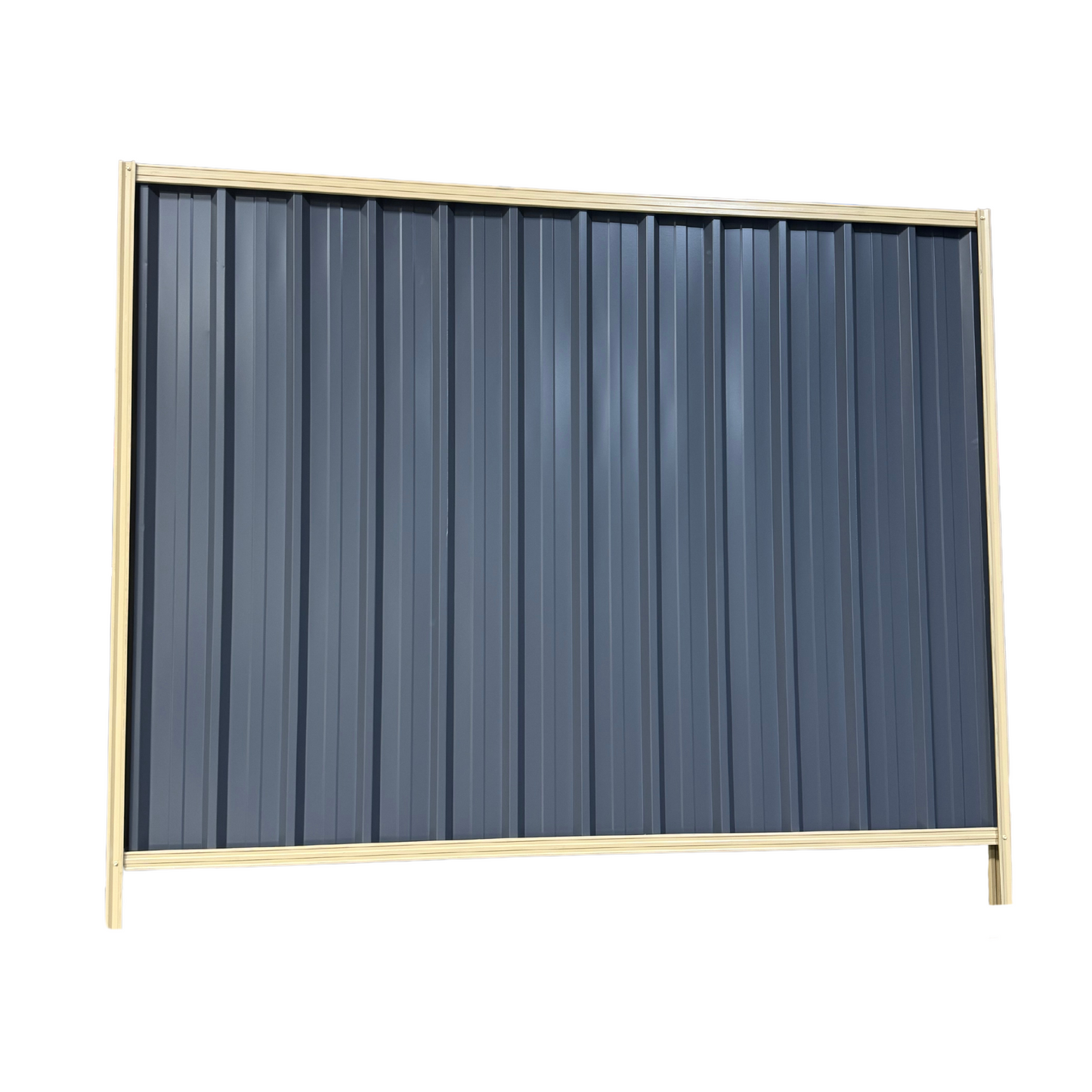 Steel Fence Infill Sheet 2400 x 1800mm (Grey with Cream Border)