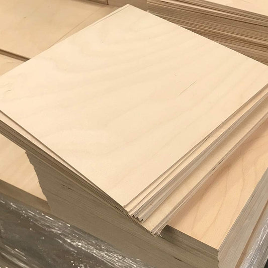 3 毫米 1/8 英寸 x 12 英寸 x 12 英寸 B/BB 波羅的海樺木膠合板方塊（48 件）- 非常適合藝術和工藝品、學校和 DIY 項目、繪畫、繪畫、木雕、燃燒和激光項目 - Cherokee Wood Products 