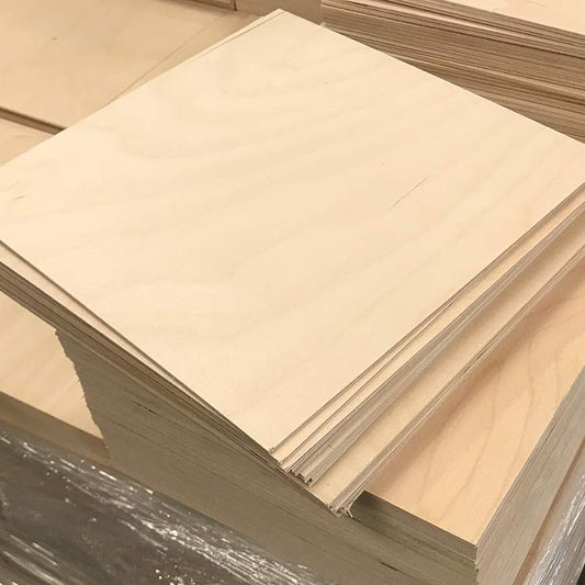 3mm 1/8" x 12" x 12" B/BB Baltic Birch Plywood Squares (48pcs) - Perfect for Arts & Crafts, School & DIY Projects, Drawing, Painting, Wood Engraving, Burning & Laser Projects - Cherokee Wood Products