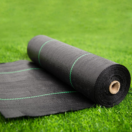 花園雜草屏障景觀織物，雜草塊織物重型 3.2OZ，用於景觀美化地面覆蓋雜草控制織物的編織覆蓋物，黑色花園床襯裡（1.4 英尺 x 150 英尺） 