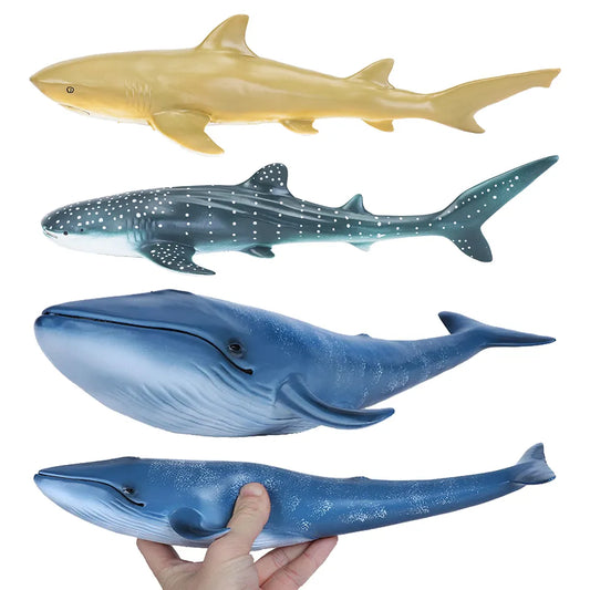 大尺寸軟橡膠海洋生物模擬可動人偶動物模型兒童玩具兒童鯨魚系列教育玩具
