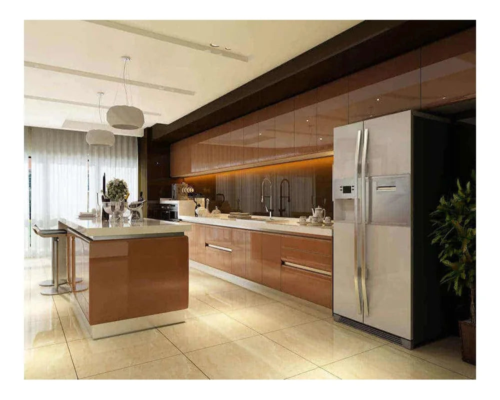 智慧櫥櫃高光澤壓克力板 uv 三聚氰胺中密度纖維板適用於廚櫃廚櫃現代風格家具設計
