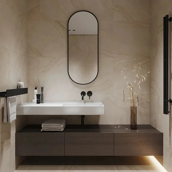 廠商直銷現代家具鏡面白色梳妝台PVC浴室櫃
帶洗手盆