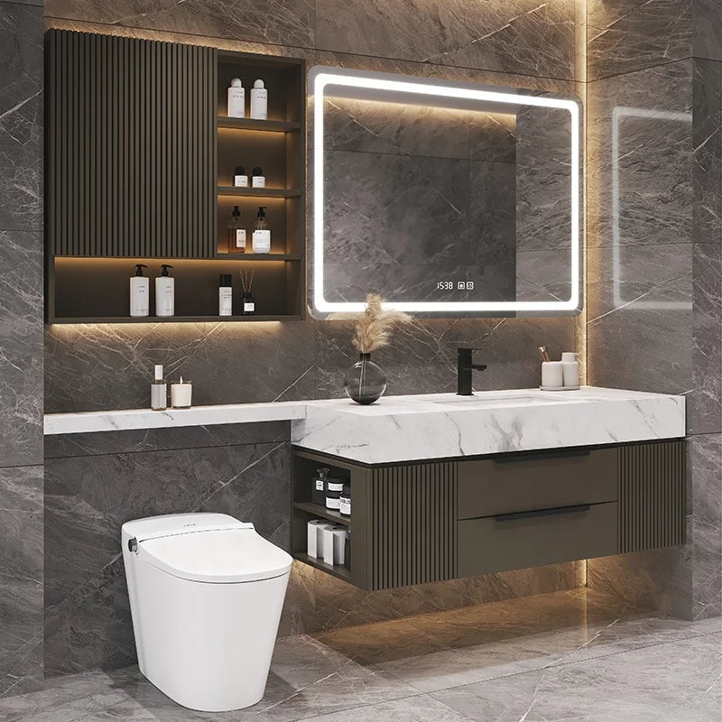 Walnut Bathroom Saudi Arabia Maple White Bath Vanity Makeup Dressing Luxury Style curved bathroom cabinet