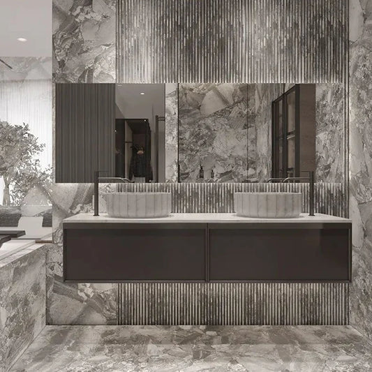 設計飯店浴室鏡子廣州浴室梳妝台梳妝台組合 LED 觸控照明鏡子