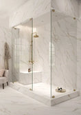 將圖片載入到圖庫檢視器中， 3/8 thk shower doors clear toughened building frameless tempered bathtub shower glass
