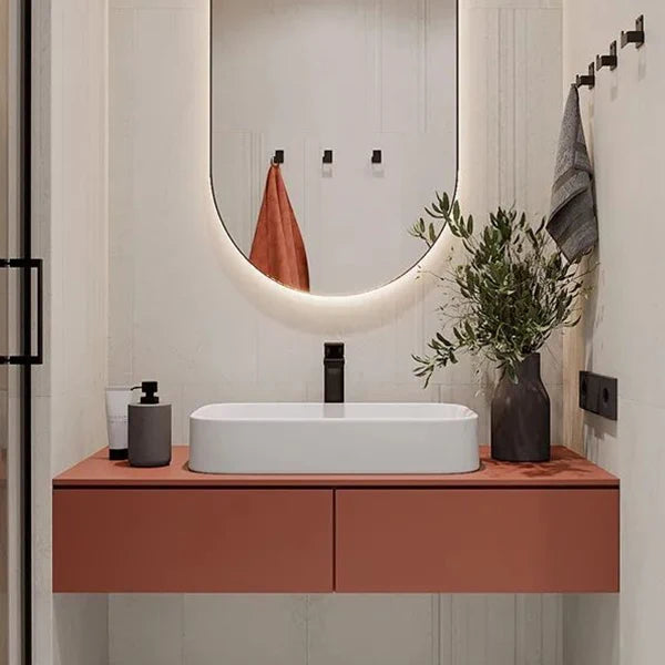 廠商直銷現代家具鏡面白色梳妝台PVC浴室櫃
帶洗手盆