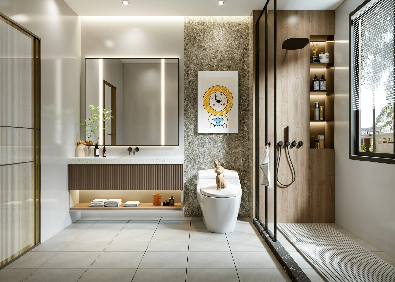 義大利衛生間家具現代 60 吋浴室梳妝台套裝，帶水槽抽屜和鏡子