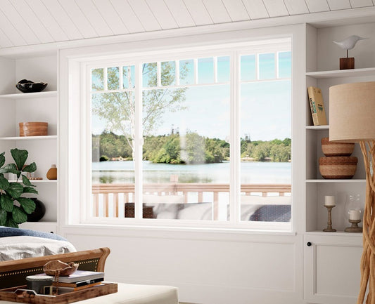 Sliding windows open horizontally to allow light and fresh air into the home.