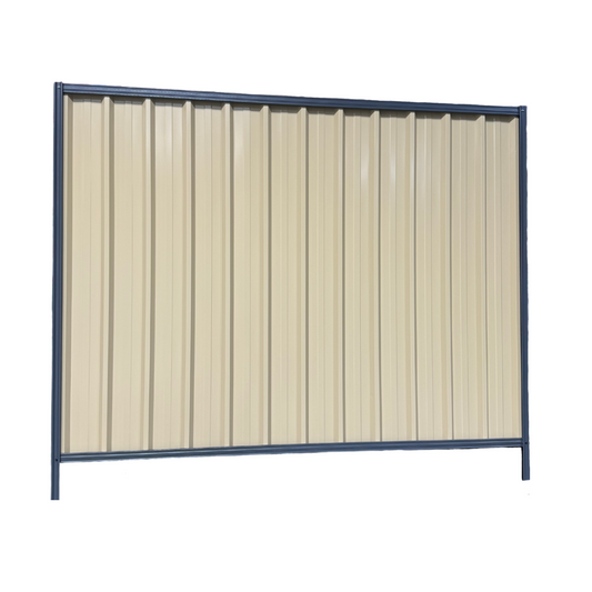 Steel Fence Infill Sheet 2400 x 1800mm (Cream with Grey Border )