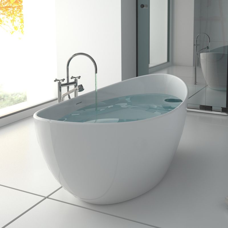Bathroom Freestanding White Stone Resin Bathtub BS-8633A
