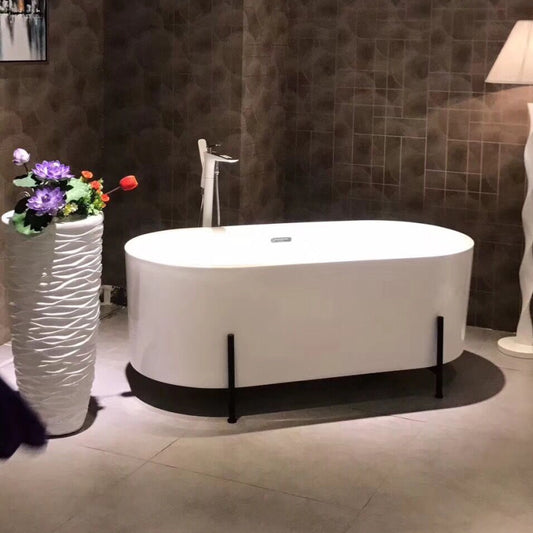 衛浴橢圓形白色獨立式浴缸 BA-8220