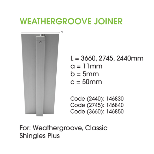 Weathertex Aluminium Weathergroove Joiner
